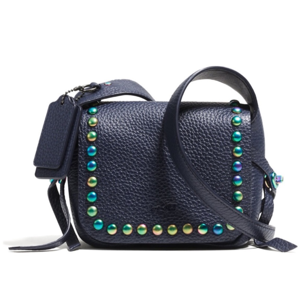 COACH Oil Slick Rivet Dakotah Flap Crossbody RARE